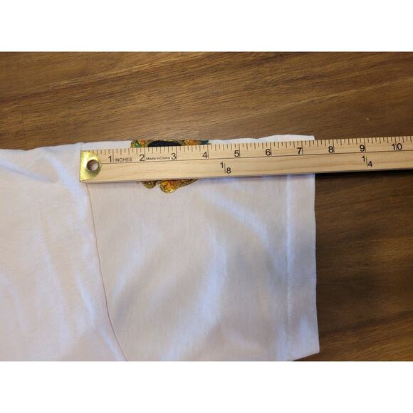 VTG 90s Fruit of the Loom Cow Sunflower Tee Pink L USA Made Single Stitch GVC - Picture 8 of 10